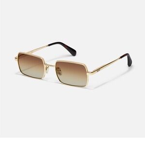 Quay Australia Gold Frame Sunglasses with Brown Gradient Lenses